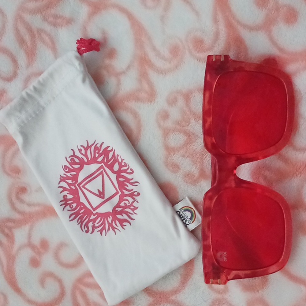 Rainbow Optix Red Sunglasses. NEW